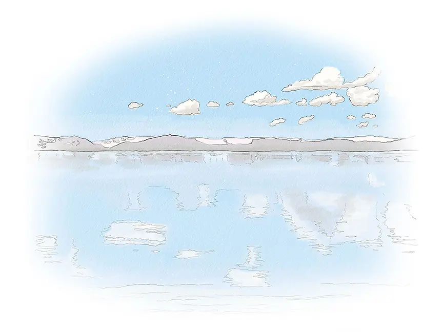Watercolor Lake Tahoe View by Kristen Schwartz
