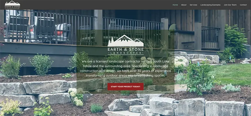 Earth & Stone Landscape website image
