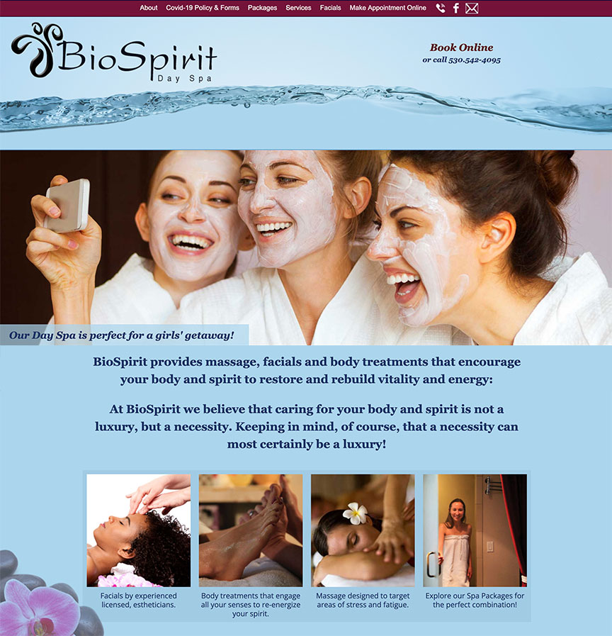 BioSpirit Day Spa website image